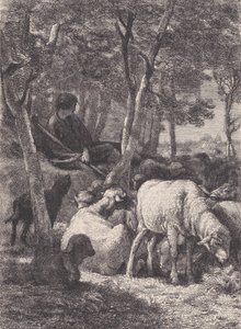 The Shepherd, z Le Magasin Pittoresque, ca. 1852. od François Rouget