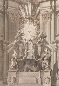 Křeslo sv. Petra ve vnitřním průčelí chrámu...Deska 41 z Album 