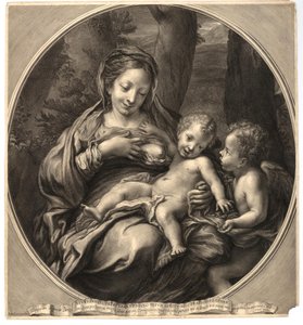 François Spierre - Madonna del Latte (Panna s dítětem a andělem), podle Correggia, W,8.14