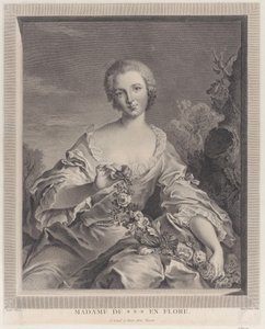 Portrét Louise Henriette de Bourbon Conti jako Flora, 1766-1805. od François Voyez