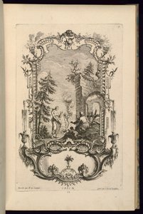 Design pro kartuše s velkými a malými přihrádkami od François de Cuvilliés the Elder