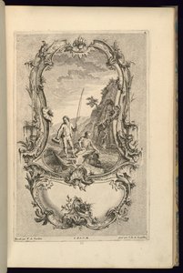 Design pro kartuše s velkými a malými přihrádkami od François de Cuvilliés the Elder