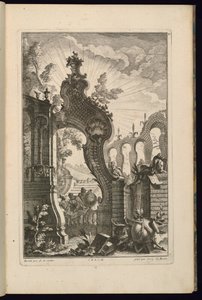 Design pro fontánu s trelliswork oblouky od François de Cuvilliés the Elder