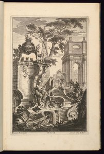 Design pro fontánu s říčním bohem od François de Cuvilliés the Elder