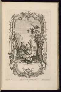 Design pro kartuši s velkými a malými přihrádkami od François de Cuvilliés the Elder