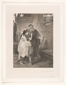 Slepý Oidipus v čele s Antigonou od François de Meersman (signed by artist)