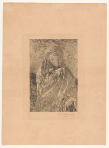 Mladá žena s květinovým šátkem od François de Meersman (signed by artist)