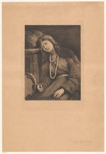Odpočívající hudebník s kastanětami a tamburínou Mignon (původní název) od François de Meersman (signed by artist)