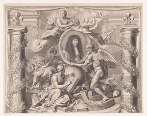 Alegorický portrét Ludvíka XIV (horní část) od François de Poilly (I)
