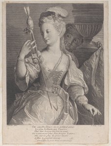 Mladá žena předení nití pro šíp, 1686-1741. od François de Poilly