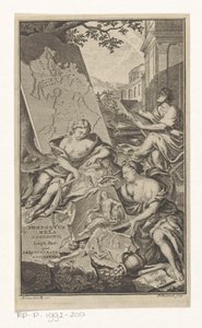 Alegorie op de meetkunde Název stránky: Pomponius Mela a Abraham Gronovius, Pomponii Melae de situ orbis libri III, 1782