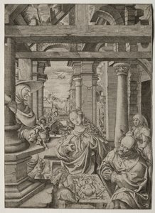 Klanění pastýře, c. 1522-1525. od Frans Crabbe van Esplegem