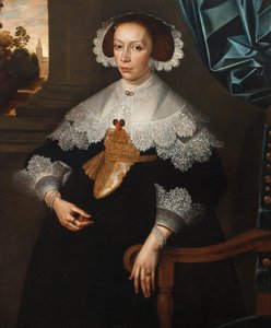 Portrét Florencie-Marguerite de Renesse-Warfusée, hraběnky z Grimbergenu, 1641 (pár 3114329) od Frans Denys