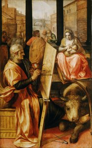 Svatý Lukáš maluje Pannu Marii (olej na desce) od Frans Floris