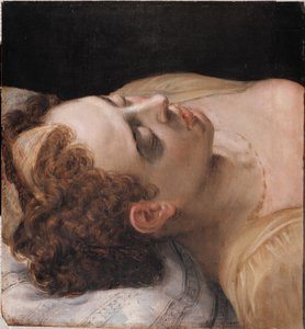 Studie hlavy ležící ženy. od Frans Floris the Elder