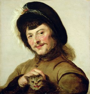 Mladý muž s kočkou, 1635 od Frans Follower of Hals