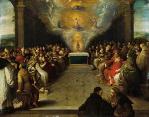 Disputace o Nejsvětější svátosti od Frans Francken the Younger