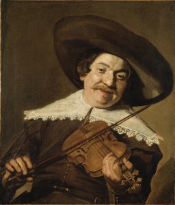 Daniel van Aken hraje na housle, kolem roku 1640 (olej na plátně) od Frans Hals