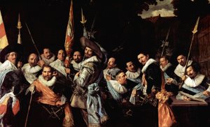 Setkání důstojníků a seržantů Občanské gardy Calivermen od Frans Hals