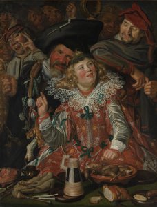 Shrovetide Revelers (The Merry Company) c.1615 (olej na plátně) od Frans Hals
