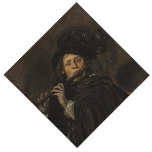 Mladý muž hraje na flétnu od Frans Hals