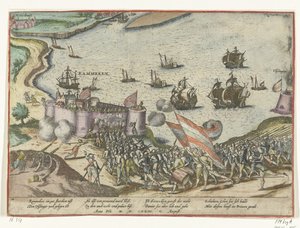 Fort Rammekens dobyta, 1573 od Frans Hogenberg