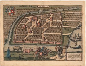 Mapa Moskvy 16. století Z: Terárium Civitates orbis, 1575