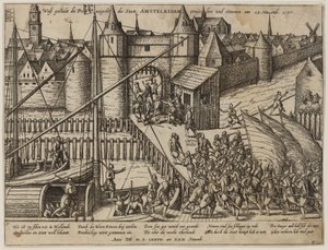 Útok na Amsterdam 23. listopadu 1577 od Frans Hogenberg