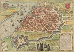 Pohled na Antverpy, 1572-94. Tvůrci: Frans Hogenberg, Simon Novellanus. od Frans Hogenberg