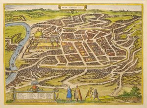 Vilnius z prvního divadla na světě od Georga Brauna, 80. léta 16. století od Frans Hogenberg