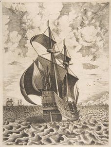 Ozbrojená čtyřmistrovská plavba směrem k přístavu z plachetnic, 1561-65. od Frans Huys