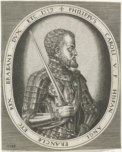 Portrét španělského krále Filipa II Portréty králů, královen, princů a princezen (název série) od Frans Huys