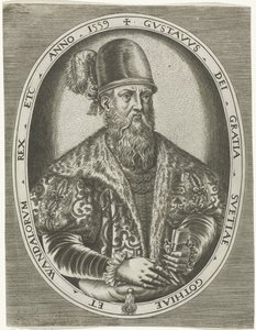 Portrét švédského krále Gustava I Portréty králů, královen, princů a princezen (název série) od Frans Huys