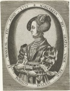 Portrét švédské královny Margarethy Leijonhufvud Portréty králů, královen, princů a princezen (název série) od Frans Huys