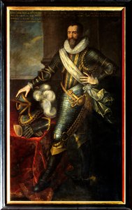 Portrét Maxmiliána de Bethune, vévody ze Sully (1559-1641) jako velkého mistra dělostřelectva. Obraz Pourbuse Franze II Le Jeune (Frans nebo Francois Porbus od Frans II Pourbus