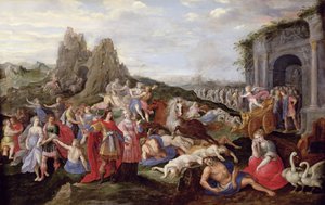Otroci a zuřivosti lásky (olej na panelu) od Frans II the Younger (after) Francken