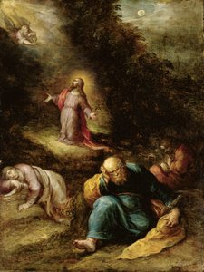 Agónie v zahradě (olej na mědi zesílený zlatem) od Frans II the Younger Francken