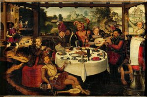 Marnotratný syn, oslava návratu (olej na dubovém dřevě)