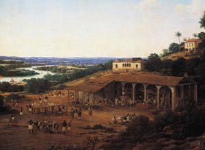 Mlýny na cukrovou třtinu v Brazílii, Frans Post (1612-1680), olej na plátně