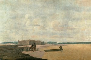 Stará portugalská pevnost Tří mágů na řece Rio Grande v Brazílii... od Frans Jansz Post