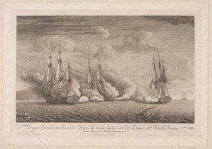 Briga Lougen je napadena v St. Thomas, 3. března 1801 od Frans Martin Dodt