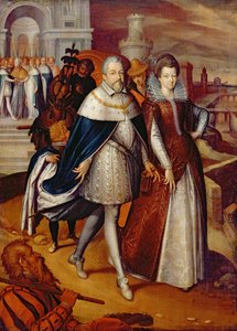 Portrét Ferdinanda I. (1549-1609) velkovévody z Toskánska a jeho neteře Marie (1573-1642), budoucí manželky Jindřicha IV. od Frans Pourbus the Younger