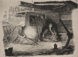 Marie, Ježíšek a Josef na Štědrý den od Frans Schwartz