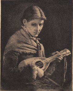 Mladá dívka s mandolínou od Frans Schwartz