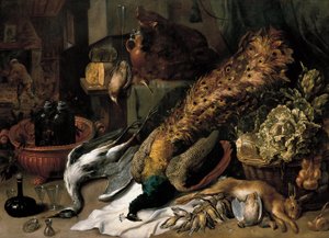 Zátiší s chladničkou na víno od Frans Snyders