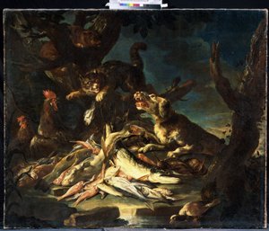 Ryby (ryby). Obraz Franse Snyderse (1579-1657). Olej na plátně od Frans Snyders or Snijders