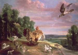 Jestřáb a slepice od Frans Snyders or Snijders