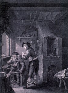 1600-luvun laboratorio od Frans van (after) Mieris