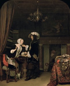 Kavalír v obchodě, 1660