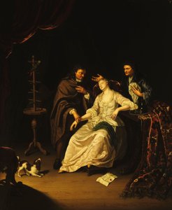 Doktor pečující o omdlévající dívku, 1713 od Frans van the Younger Mieris